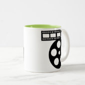 クールな映画フィルムの巻き枠 ツートーンマグカップ (正面右)