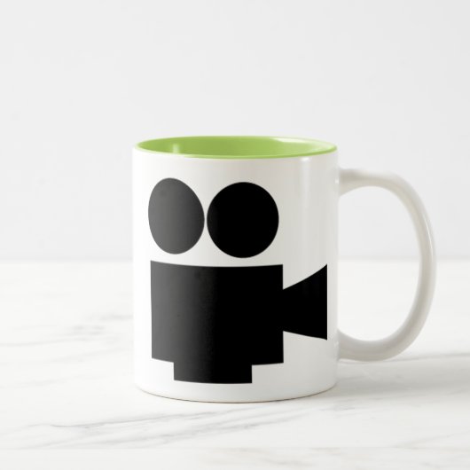 クールな映画用カメラ; ビデオフィルム ツートーンマグカップ (右)