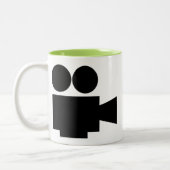 クールな映画用カメラ; ビデオフィルム ツートーンマグカップ (左)