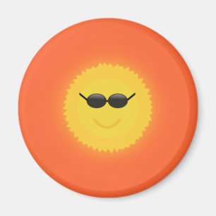 クールな晴れた日のサングラスが付いているクールな太陽 マグネット