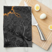 クールな曼荼羅パターンとの空想及びおもしろいのフラクタル キッチンタオル (四つ折り)