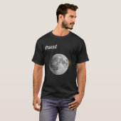 クールな月のグラフィック メンズTシャツ - 芸術的な宇宙L Tシャツ (正面フル)
