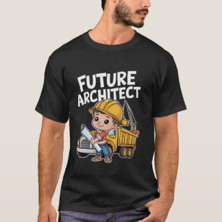 クールな未来の建築家アート男の子女の子 Tシャツ
