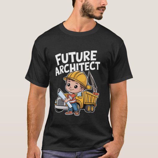 クールな未来の建築家アート男の子女の子 Tシャツ (正面)
