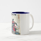 クールな東洋のクラシックな日本の武士の戦士の芸術 ツートーンマグカップ (正面右)