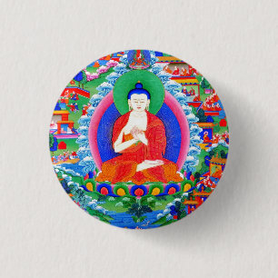 クールな東洋のチベットのthangkaの入れ墨Mahavairocana 缶バッジ