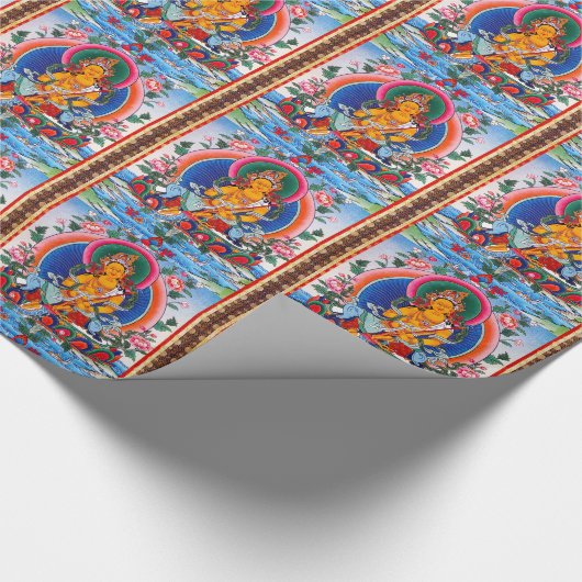 クールな東洋のチベットのthangkaの神の入れ墨の曼荼羅 ラッピングペーパー (角)