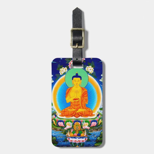 クールな東洋のチベットのthangka Prabhutaratna仏 ラゲッジタグ (正面縦)