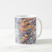 クールな東洋のドラゴンの入れ墨のマグ コーヒーマグカップ (正面右)