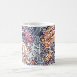クールな東洋のドラゴンの入れ墨のマグ コーヒーマグカップ