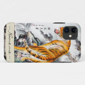 クールな東洋の中国ので柔らかいトラの水彩画の名前 Case-Mate iPhoneケース (裏面(横))