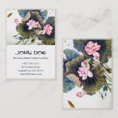 クールな東洋の中国ので美しいはす葉のbutterf 名刺 (正面/裏面)