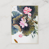 クールな東洋の中国ので美しいはす葉のbutterf 名刺 (裏面)