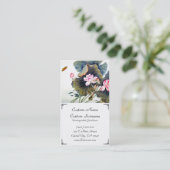 クールな東洋の中国ので美しいはす葉のbutterf 名刺 (スタンド正面)