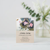 クールな東洋の中国ので美しいはす葉のbutterf 名刺 (スタンド正面)