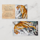 クールな東洋の中国のな水彩画の柔らかいトラの芸術 名刺 (正面/裏面)