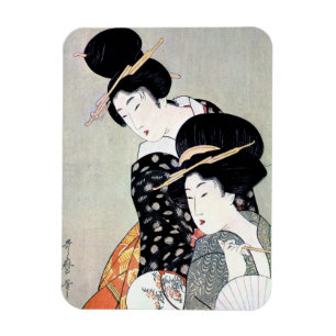 クールな東洋の日本ので伝統的な芸者の芸術 マグネット