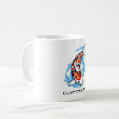 クールな東洋の日本のなコイのコイの雲の入れ墨 コーヒーマグカップ (正面左)