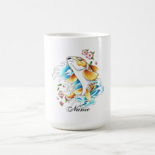 クールな東洋の日本のなコイのコイの魚水入れ墨 コーヒーマグカップ