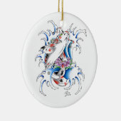 クールな東洋の日本のなコイのコイ水入れ墨 セラミックオーナメント (右)