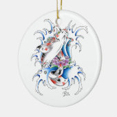 クールな東洋の日本のなコイのコイ水入れ墨 セラミックオーナメント (左)