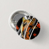 クールな東洋の日本のなコイの幸運なコイ水インク 缶バッジ (正面&裏面)