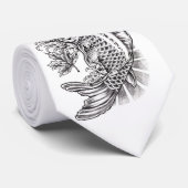 クールな東洋の日本のなコイの魚のコイの入れ墨 ネクタイ (ロール)