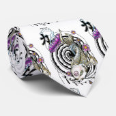 クールな東洋の日本のなコイの黒の渦のはす ネクタイ (ロール)