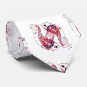 クールな東洋の日本のなピンクのコイのコイの陰陽 ネクタイ (ロール)