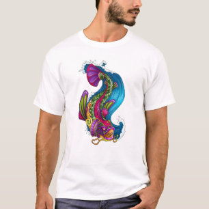 クールな東洋の日本のな虹のコイのコイの魚 Tシャツ