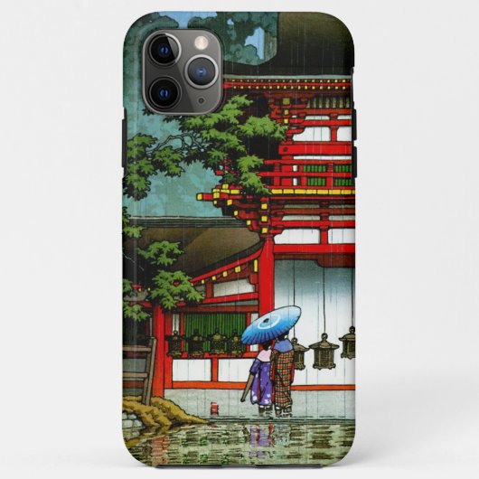 クールな東洋の日本のクラシックな寺院雨芸術 Case-Mate iPhoneケース (裏面)