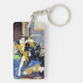 クールな東洋の日本のクラシックな武士の戦士の芸術 キーホルダー (裏面)