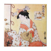 クールな東洋の日本のクラシックな芸者の女性芸術の鳴き声 タイル (正面)