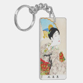 クールな東洋の日本のクラシックな芸者の女性芸術 キーホルダー (正面左)