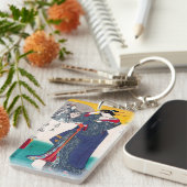 クールな東洋の日本のクラシックな芸者の女性芸術 キーホルダー (正面右)