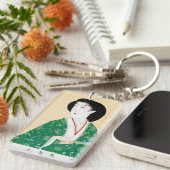 クールな東洋の日本のクラシックな芸者の女性芸術 キーホルダー (正面右)