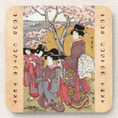 クールな東洋の日本のクラシックな芸者の女性芸術 コースター (正面)