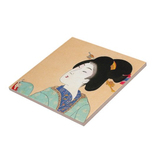 クールな東洋の日本のクラシックな芸者の女性芸術 タイル (側面)