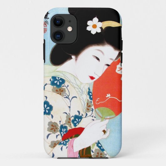クールな東洋の日本のクラシックな芸者の女性芸術 Case-Mate iPhoneケース (裏面)