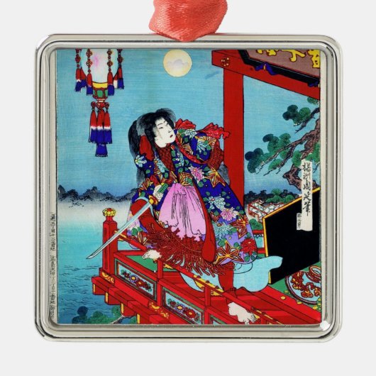 クールな東洋の日本のクラシックな英雄の戦士の芸術 メタルオーナメント (正面)