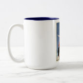 クールな東洋の日本のクラシックなkabuki俳優の芸術 ツートーンマグカップ (左)