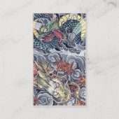 クールな東洋の日本のドラゴンの神の入れ墨 名刺 (裏面)