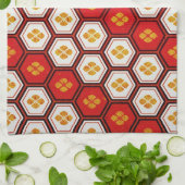 クールな東洋の日本の五角形の鮮やかなpatttern キッチンタオル (折り畳み)