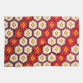 クールな東洋の日本の五角形の鮮やかなpatttern キッチンタオル (横)