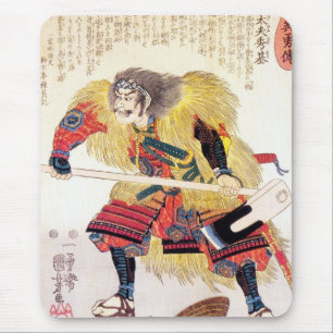 クールな東洋の日本の伝統的な武士の戦士 マウスパッド