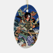 クールな東洋の日本の伝説の戦士の武士 セラミックオーナメント (右)