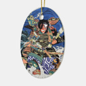 クールな東洋の日本の伝説の戦士の武士 セラミックオーナメント (左)