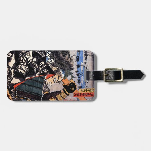 クールな東洋の日本の伝説の戦士の武士 ラゲッジタグ (正面横)