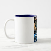 クールな東洋の日本の古代伝説のドラゴン ツートーンマグカップ (左)