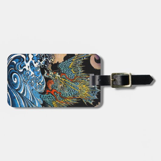 クールな東洋の日本の古代伝説のドラゴン ラゲッジタグ (正面横)